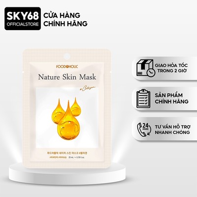 Mặt Nạ Collagen Cấp Ẩm, Se Khít Lỗ Chân Lông Foodaholic Nature Skin Mask 23g - COLLAGEN