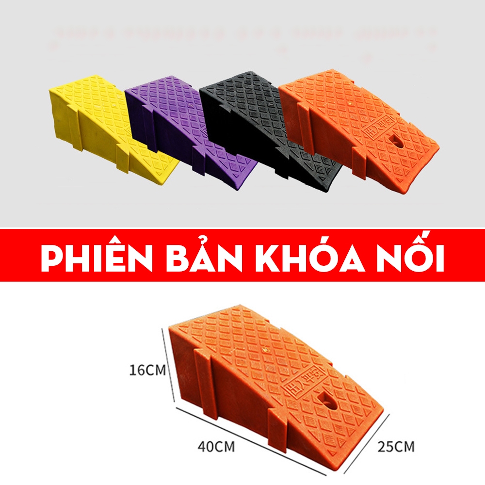 Dốc bục lên xuống xe máy, xe hơi bằng nhựa hình tam giác, Cầu dắt xe máy lên xuống bậc thềm chất liệu PVC bền bỉ
