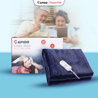 Chăn đệm điện sưởi ấm Rapido REB-60SG/REB-60SB, 150x80cm chất liệu polyeste và nhung cao cấp giữ ấm cực tốt