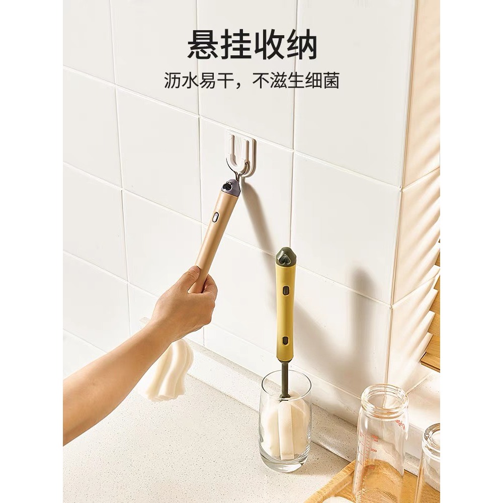Cọ rửa bình sữa mút xốp, đầu mút có thể thay thế giao màu ngẫu nhiên