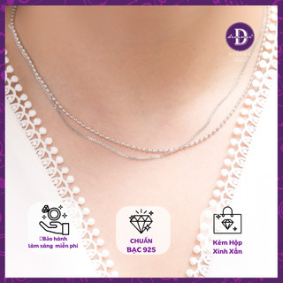 Dây chuyền nữ bạc 925 - dây chuyền kiểu 2 dây mắc xích nhỏ và bi bạc minimal cá tính, xinh xắn đeo đi làm, đi chơi 837dc