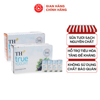  Thùng 48 hộp sữa chua uống TH True Yogurt 180ml  Hương Dâu  Cam  Việt Quất  
