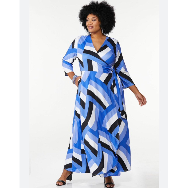Đầm maxi cổ V cato vnxk BIGSIZE