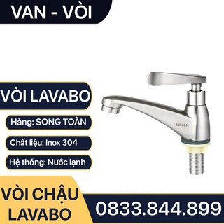Vòi lavabo lạnh inox 304, vòi nước rửa mặt inox 304 tay gạt
