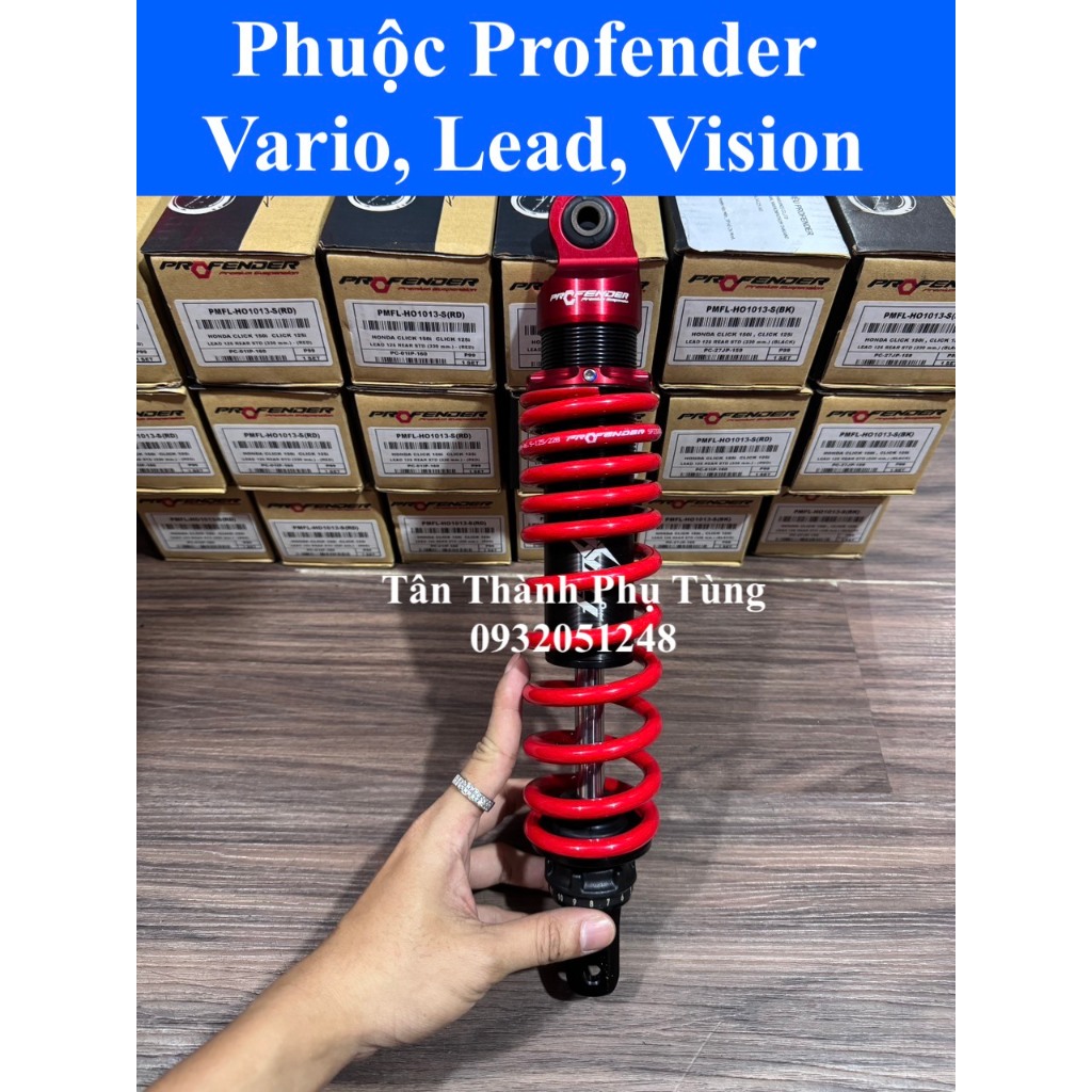 Phuộc Profender không bình Flash : Vario125/150, Vario 160, Lead, Vision , BH 3 năm