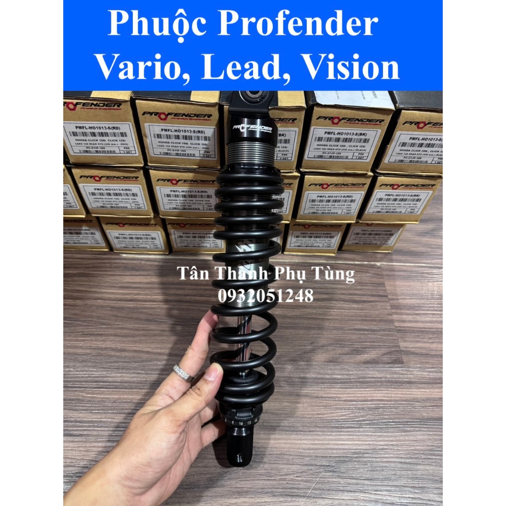 Phuộc Profender không bình Flash : Vario125/150, Vario 160, Lead, Vision , BH 3 năm