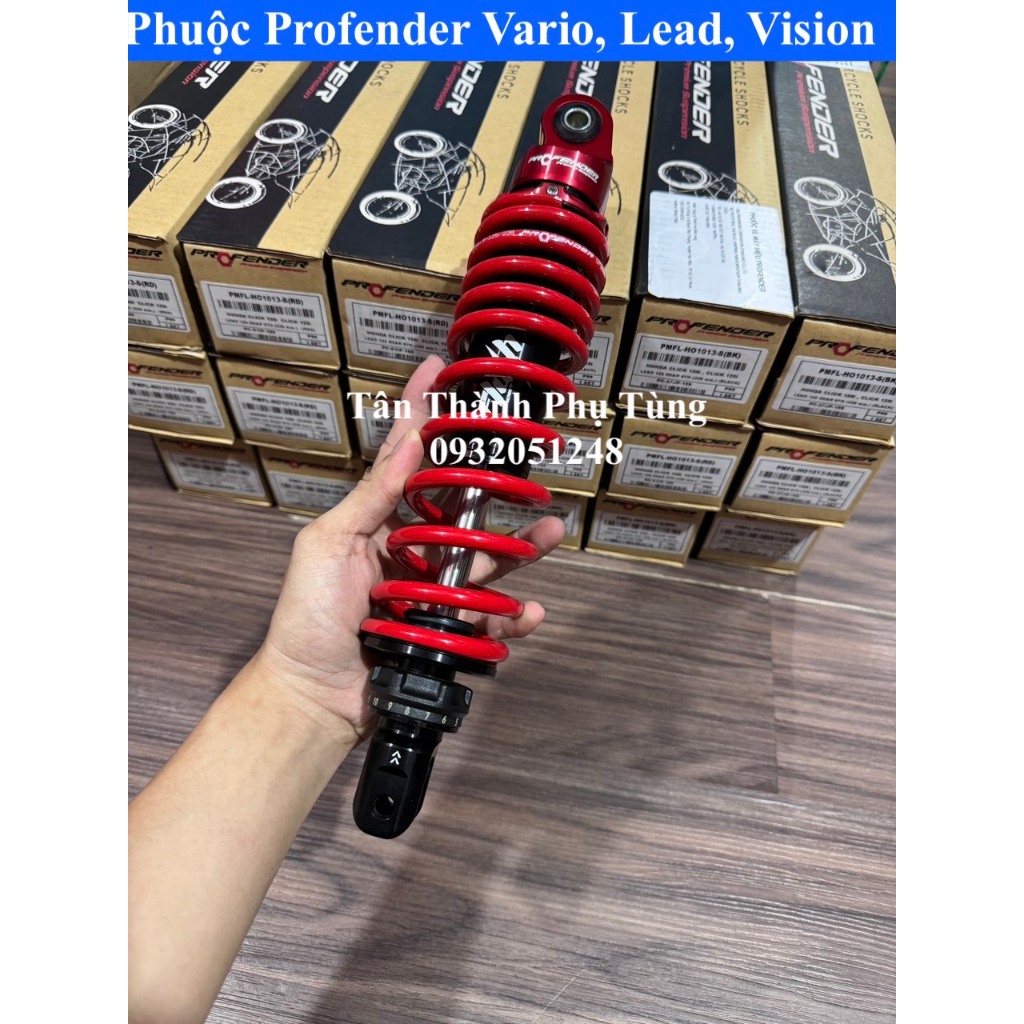 Phuộc Profender không bình Flash : Vario125/150, Vario 160, Lead, Vision , BH 3 năm