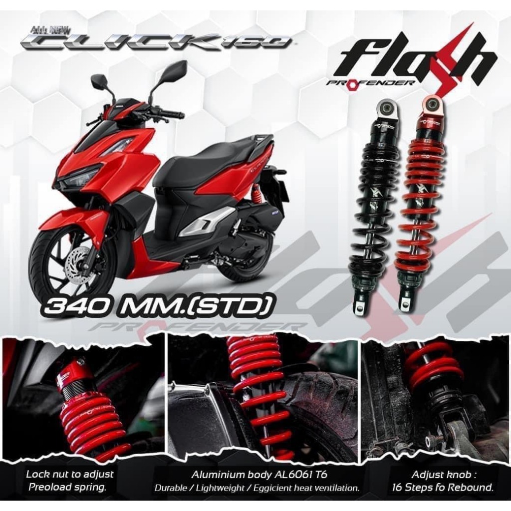 Phuộc Profender không bình Flash : Vario125/150, Vario 160, Lead, Vision , BH 3 năm