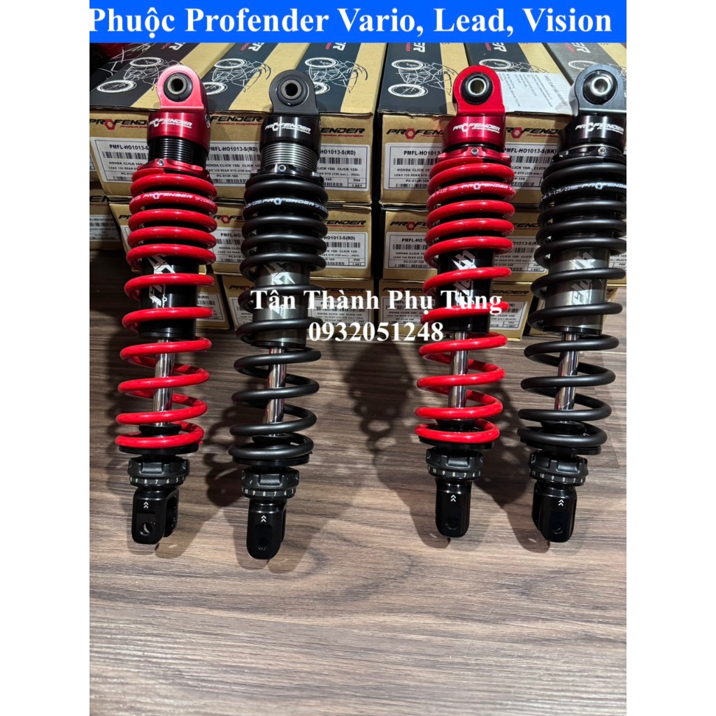 Phuộc Profender không bình Flash : Vario125/150, Vario 160, Lead, Vision , BH 3 năm