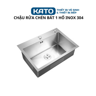 Combo chậu rửa chén bát đúc 6045T inox một hộc ngăn lớn có lớp chống ồn, kèm bộ cả chống hôi giá rẻ bền đ