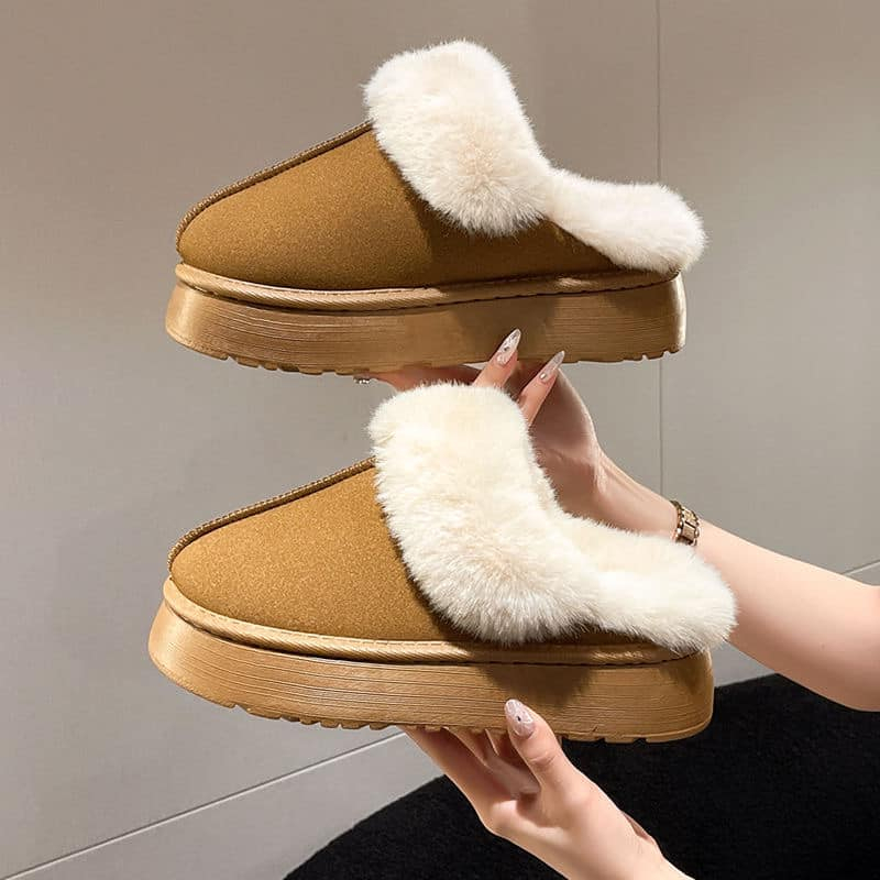 Sục Dép Da Lộn Lót Bông - Boots Thời Trang Phong Cách Hàn Quốc