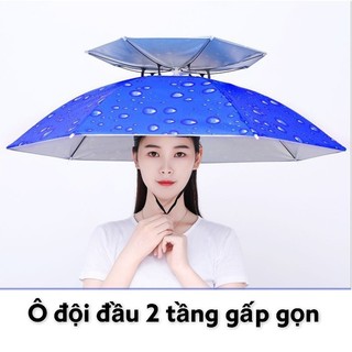 Mũ ô đội đầu 2 tầng che mưa,che nắng,đi làm đồng ,đi câu cá, đi dã ngoại...