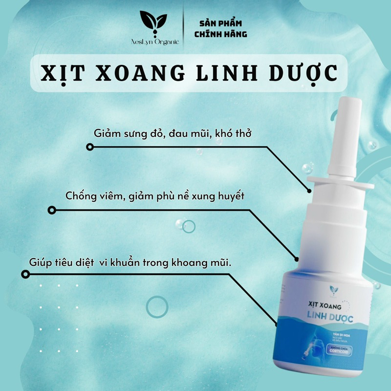 Xịt Mũi Xịt Xoang Linh Dược NesLyn hết viêm xoang khoang mũi, viêm mũi dị ứng thông thoáng sạch mũi tức thì.
