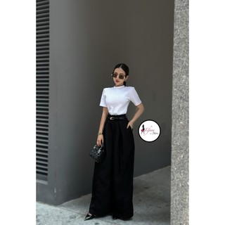 Áo Thun Nữ Cộc Tay Cổ Cao 2 Phân Dáng Áo Dài Sơ Vin Chất Bogen Kiểu Basic "CC"