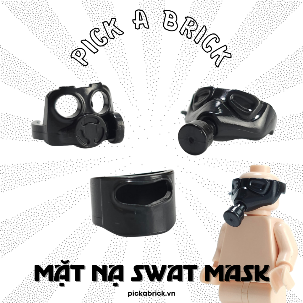 Mặt nạ SWAT - Đồ chơi lắp ráp xếp hình Phụ kiện SWAT mặt nạ phòng độc Gas Mask MOC Army minifigures quân đội quân sự