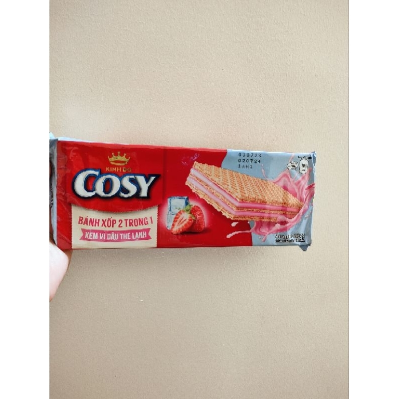Bánh xốp Cozy 2 trong 1 - kem vị dâu the lạnh hộp 148,8g