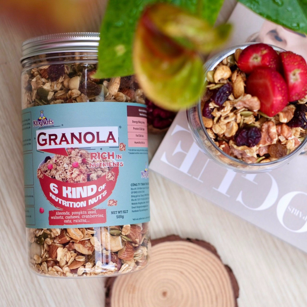 Olaben Nutrition Hạt Granola 500g Ngũ cốc giảm cân nướng Mật ong Vanila