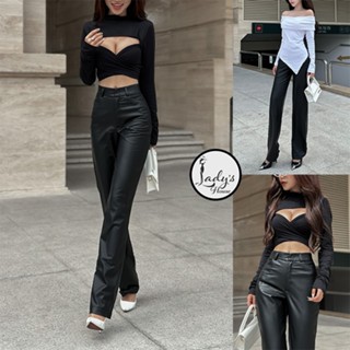 Quần Da Nữ Form Suông Ống Rộng Ôm Mông Hack Dáng Siêu Dài Thích Hợp Mặc Dự Sự Kiện "Quần Suông Da"