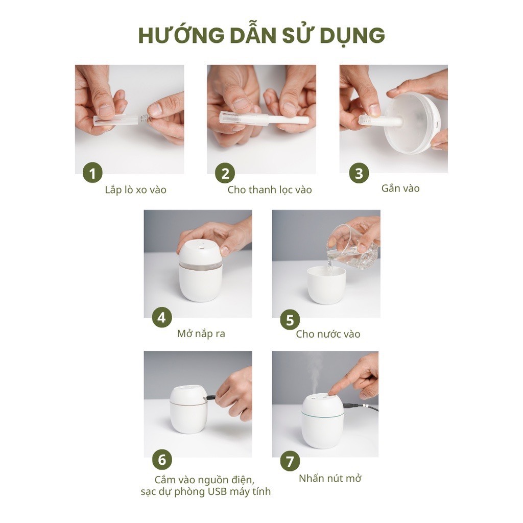Máy Xông Tinh Dầu Mini Phun Sương  - Tỏa hương thơm