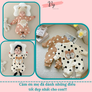 Body Bé Trai Bé Gái Dài Tay VY DESIGN. Bộ Quần Áo Cho Bé Thu Đông Chất Âm, Body Nỉ Ấm Đầy Tháng, Bodysuit Cho Bé