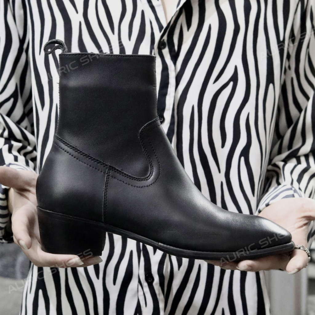 Giày Zip Boot AURIC Giày da nam - Da bò nhập khẩu nguyên tấm - Đế cao su đuc nguyên khối + Bảo hành 12 tháng