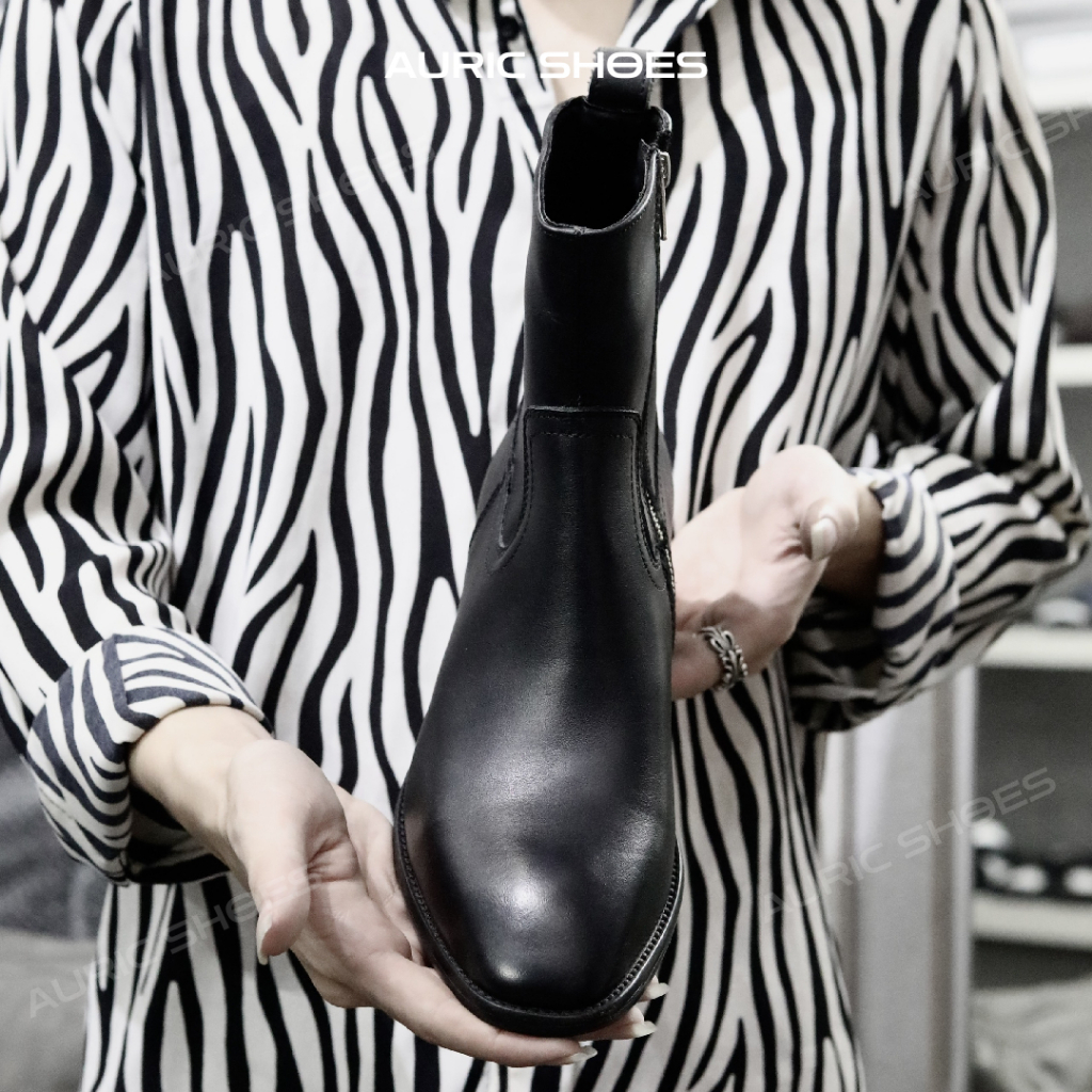 Giày Zip Boot AURIC Giày da nam - Da bò nhập khẩu nguyên tấm - Đế cao su đuc nguyên khối + Bảo hành 12 tháng