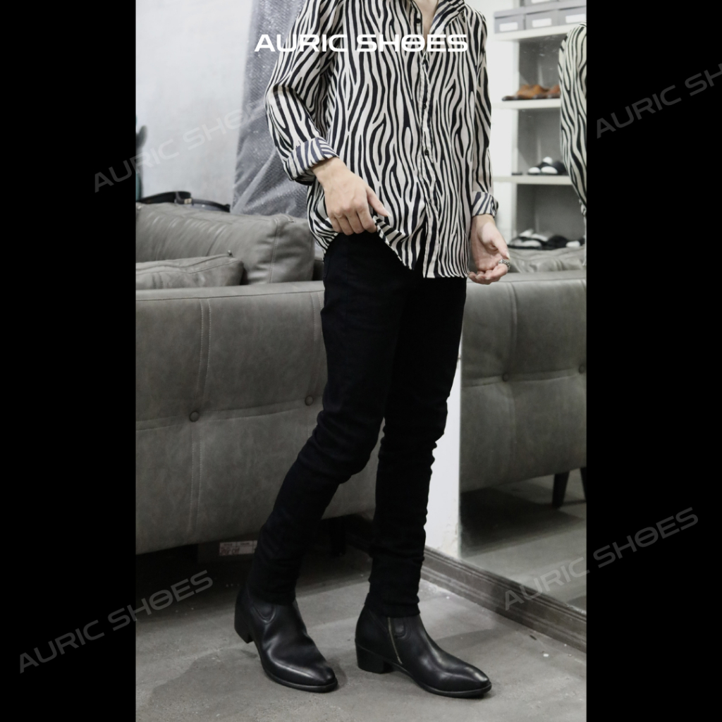 Giày Zip Boot AURIC Giày da nam - Da bò nhập khẩu nguyên tấm - Đế cao su đuc nguyên khối + Bảo hành 12 tháng