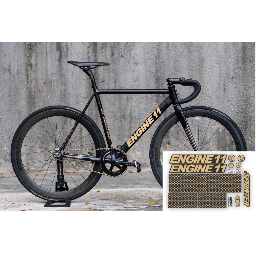 Tem ENGINE 11 Black Speckle & Gold Custom Fixed Gear