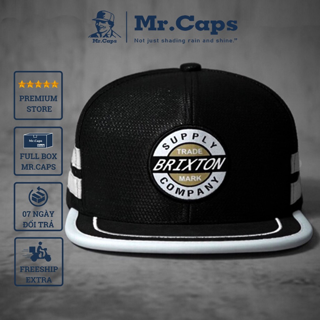 Nón thể thao snapback Brixton - Mũ lưỡi trai snapback phong cách hiphop mạc da tròn brixon full tem cho cả nam nữ Mrcaps