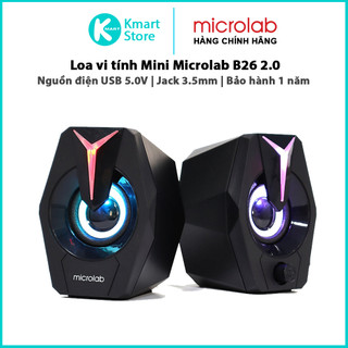 Loa vi tính mini microlab b26 2.0 - bảo hành 1 năm - hàng chính hãng
