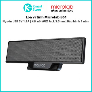 Loa vi tính microlab b51 | soundbar 2.0 4w | nguồn usb , jack 3.5 - hàng chính hãng