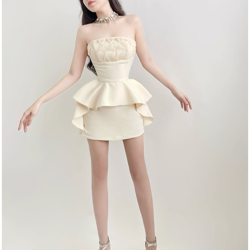 Đầm Xoè Cúp Ngực Dáng Puplum Thanh Lịch Sang Trọng