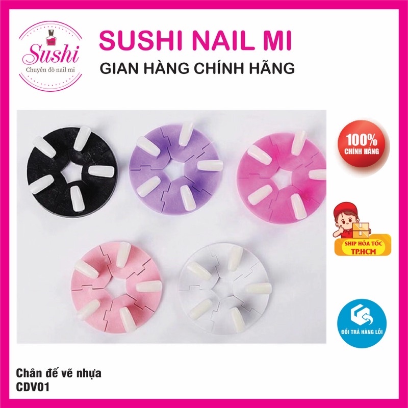 Set 5 chiếc đế gắn móng giả tập vẽ nail - đế nam châm gắn móng mẫu chuyên dụng  - Sushi Nail Mi
