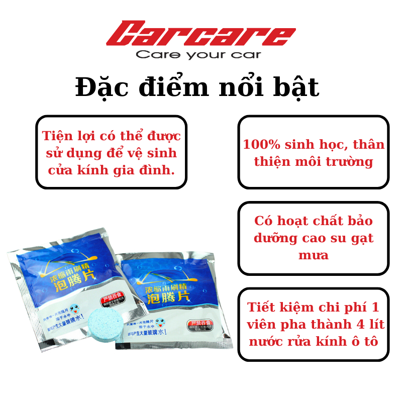 Viên sủi rửa kính ô tô tẩy sạch kính, tạo hiệu ứng lá sen - Better Car
