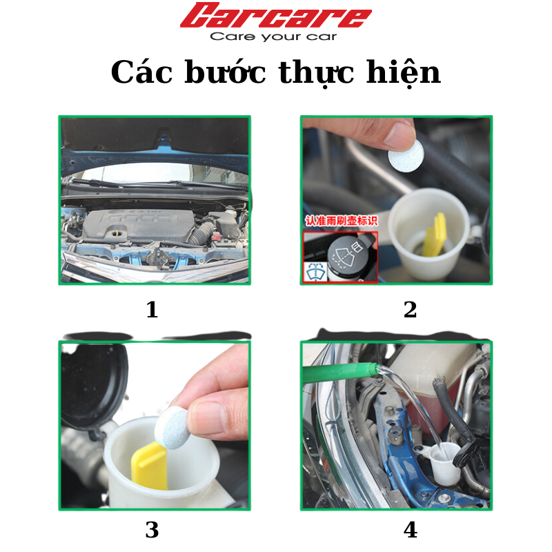 Viên sủi rửa kính ô tô tẩy sạch kính, tạo hiệu ứng lá sen - Better Car