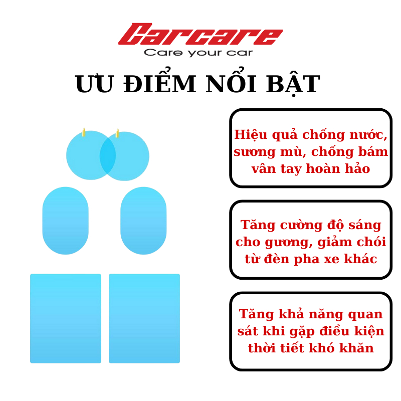 Combo 4 miếng dán gương ôtô  - Better Car