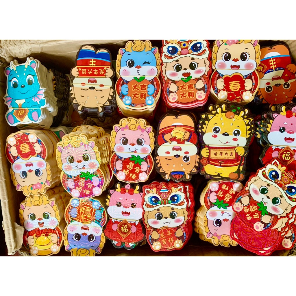 LIXI-01 Combo 50 bao lì xì Chipi hoạt hình tết lì xì chibi mẫu mới tết  2024