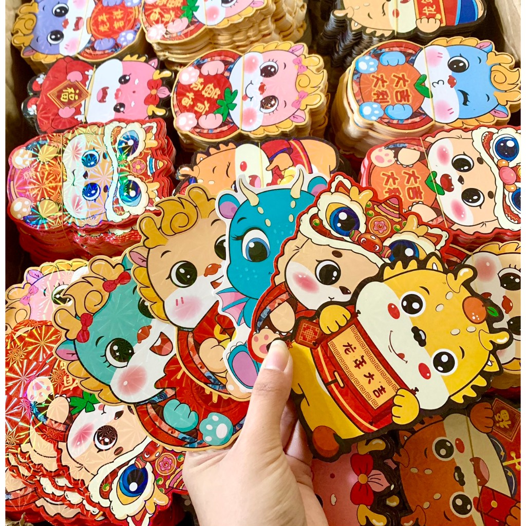 LIXI-01 Combo 50 bao lì xì Chipi hoạt hình tết lì xì chibi mẫu mới tết  2024