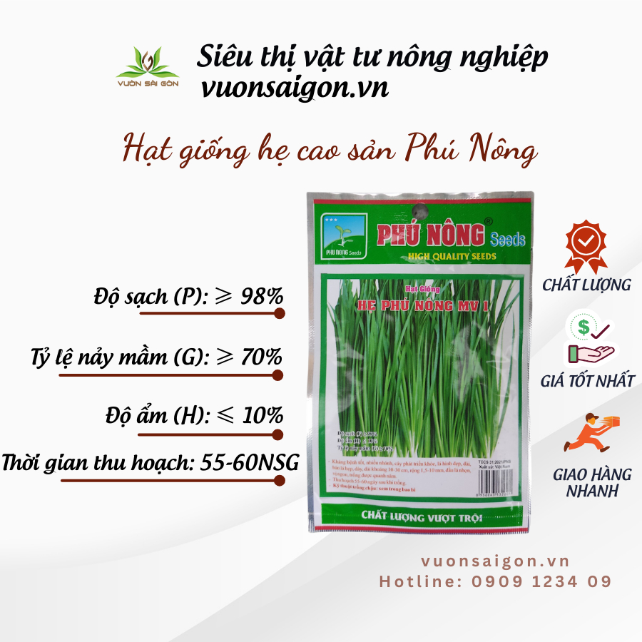 Hạt giống hẹ cao sản Phú Nông, hẹ thơm, hạt giống chắc khỏe tỉ lệ nẩy mầm cao