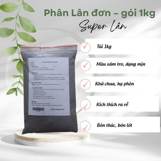 (Combo 5) Phân Lân nguyên chất (gói 1kg) bón lót cho cây trồng, kích thích ra hoa (Vườn Sài Gòn)