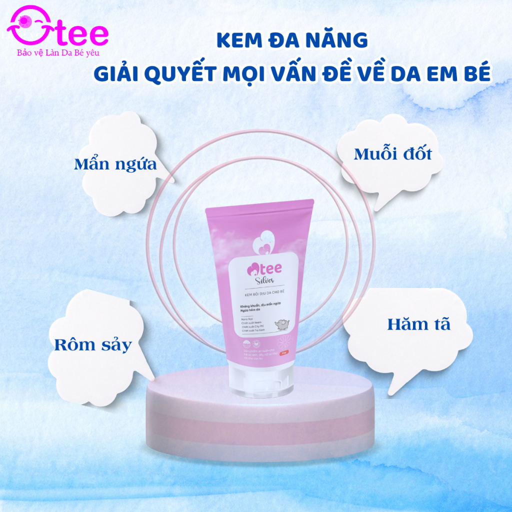 Kem Bôi Da Fitolabs Otee Silver Chứa Nano Bạc Giúp Làm Sạch Da, Giảm Ngứa, Hạn Chế Chàm, Rôm Sảy Cho Bé Tuýp 30g FITO6