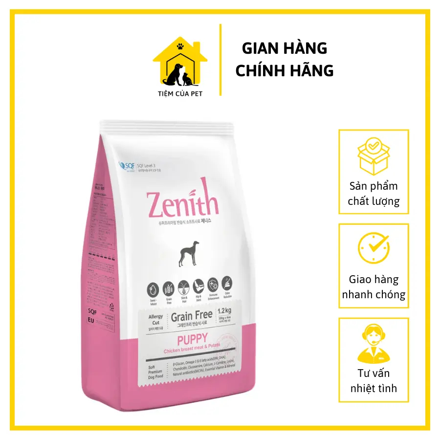 Thức ăn cho chó con hạt mềm ZENITH Puppy Chicken Potato 1.2kg