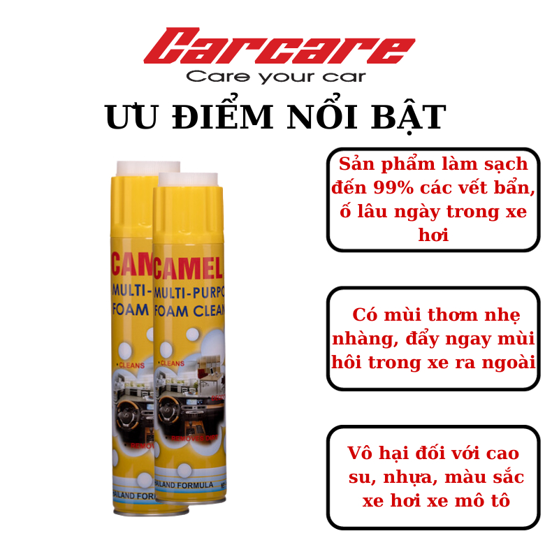 Xịt tẩy vệ sinh nội thất ô tô chính hãng Camel - Better Car