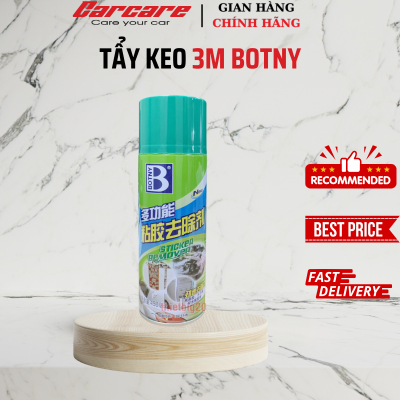 Dung dịch tẩy keo dán BOTNY Sticker Remover 450ml, bình xịt loại bỏ decal, vết keo dính lâu ngày - Better Car