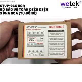 Bộ bảo vệ điện áp 3 pha tự động STVP-936 80A bảo vệ toàn diện cho điện 3 pha gia đình Sinotimer