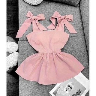 Áo 2 dây cột nơ vai cúp ngực