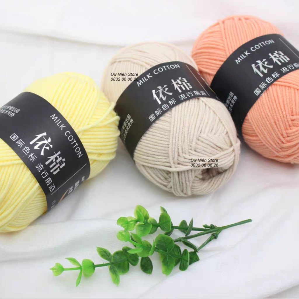 Len Milk Cotton Cuộn 50gr Mác Đen Bảng Màu 2.