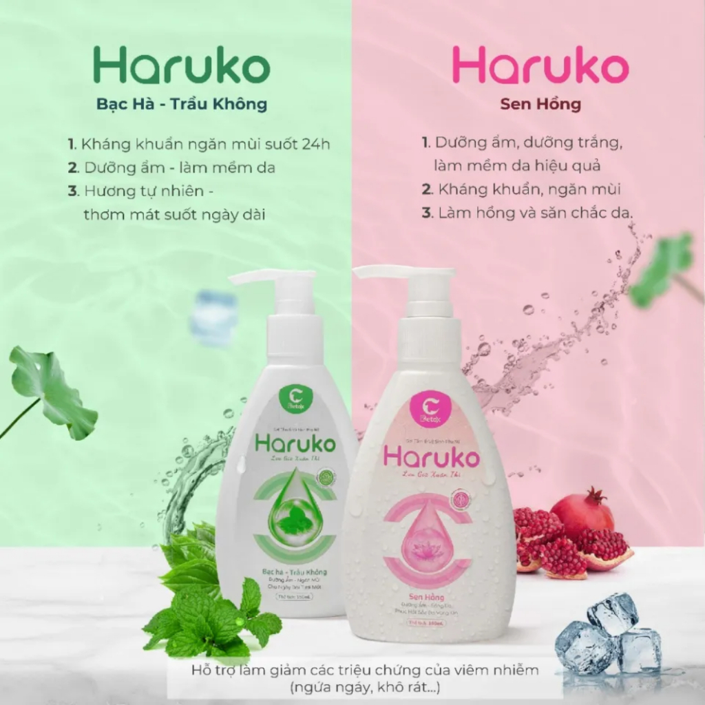 Gel tắm và dung dịch vệ sinh phụ nữ Haruko - khoaitayshop