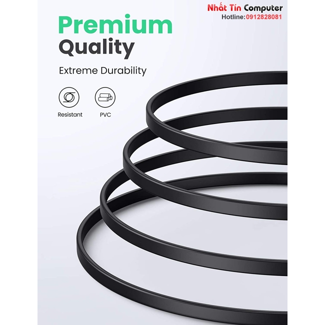 Cáp mạng đúc sẵn dẹt Cat8 U-FTP 30AWG 2000Mhz Ugreen 10979 cao cấp