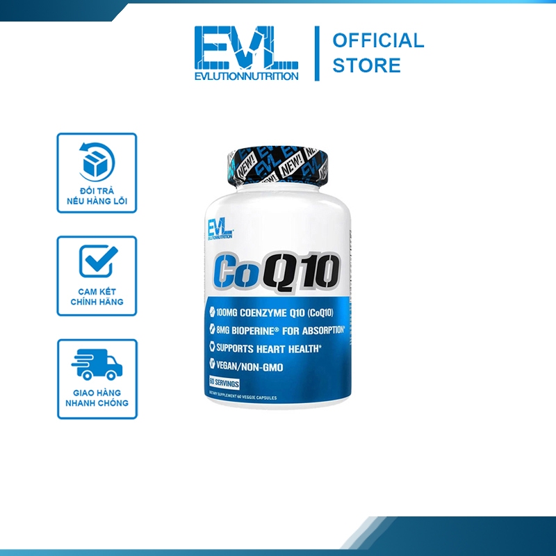 Evlution EVL COQ10 Viên Uống Bồi Bổ Sức Khỏe Tim Mạch, Giảm Cholesterol Trong Máu